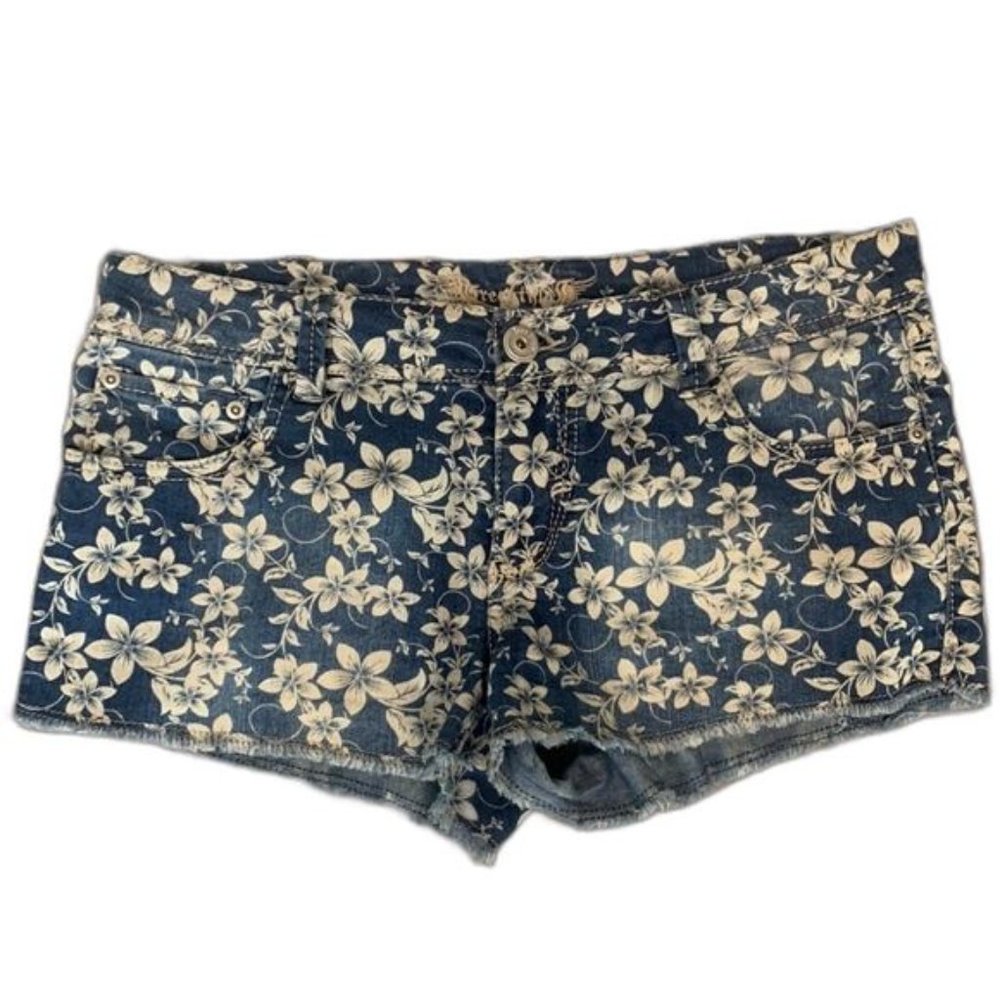 Denim Short Shorts Cut Offs Floral Patterned Shorts Size 11 FreeStyle Revolution